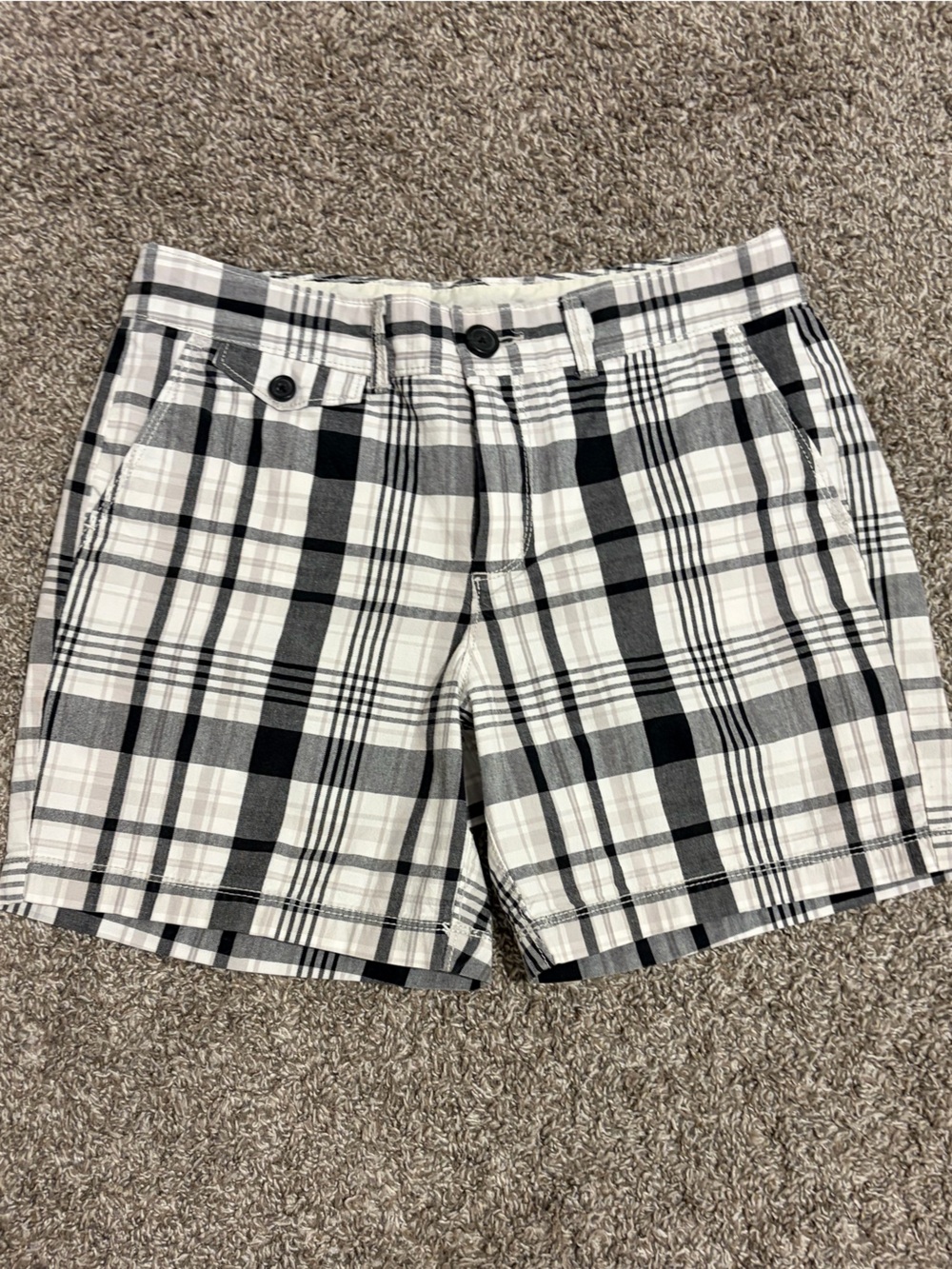 Black & White Plaid Kids Shorts